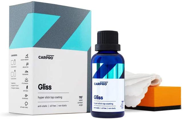 CarPro Gliss V2-30ml Kit - Ceramic Coating - Hyper Smooth Hydrophobic Nano Top-Coat