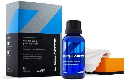 CarPro Cquartz 30ml Kit - Ceramic Coating Finish, Quartz Based Nanotechnology, Bonds to Paint, Glass, Metal and Plastic