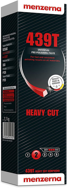 Menzerna 439T Pre-Polishing Compound Suitable for: Aluminium, Brass/Non-ferrous metals & Stainless steel