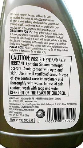 Sonax (230200-755) Wheel Cleaner Full Effect - 16.9 fl. oz.,Silver