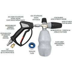 MTM Hydro Professional Premium Magnum 28 Stainless Steel Spray Gun & Foam Cannon Kit
